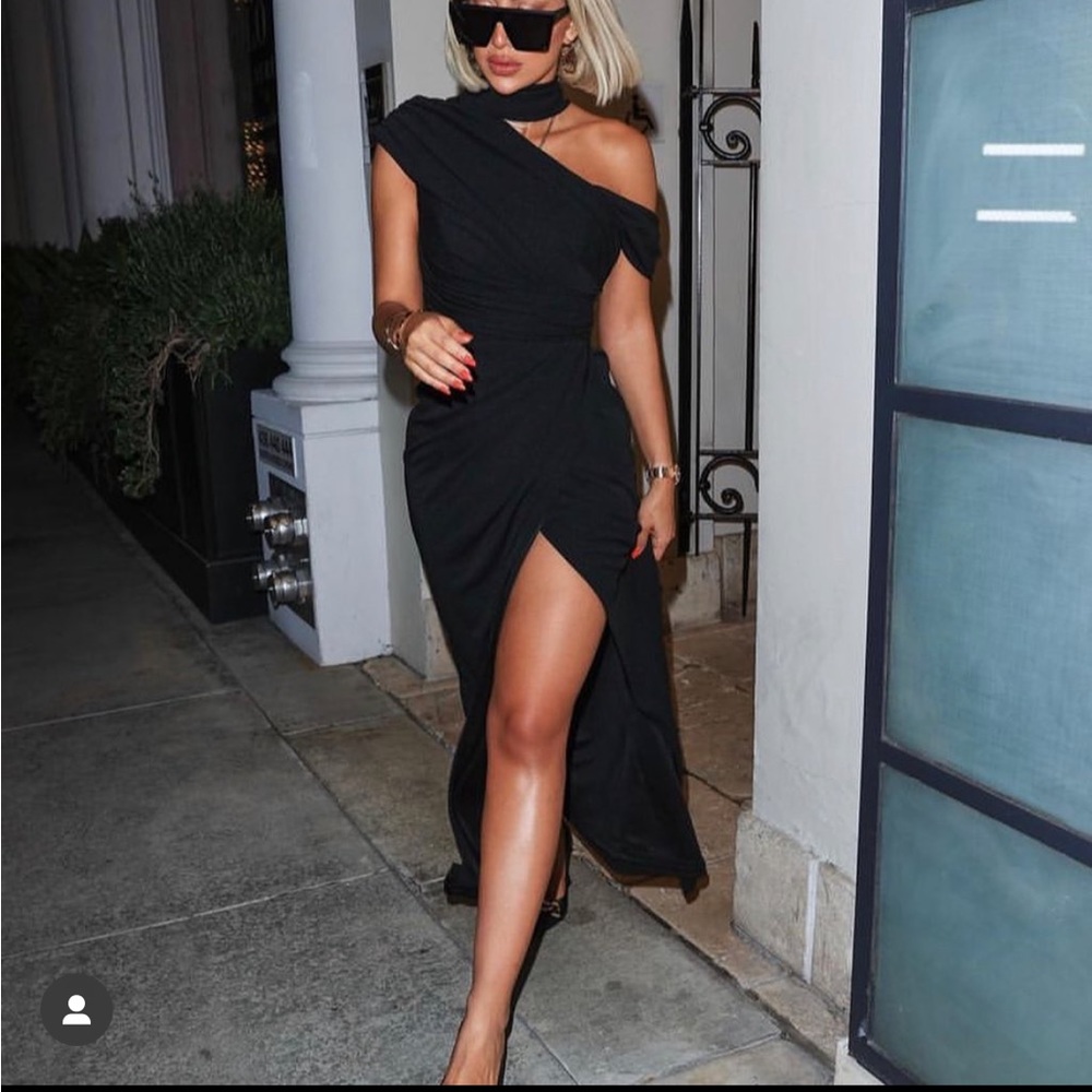 LBV Asymmetrical Draped Gown